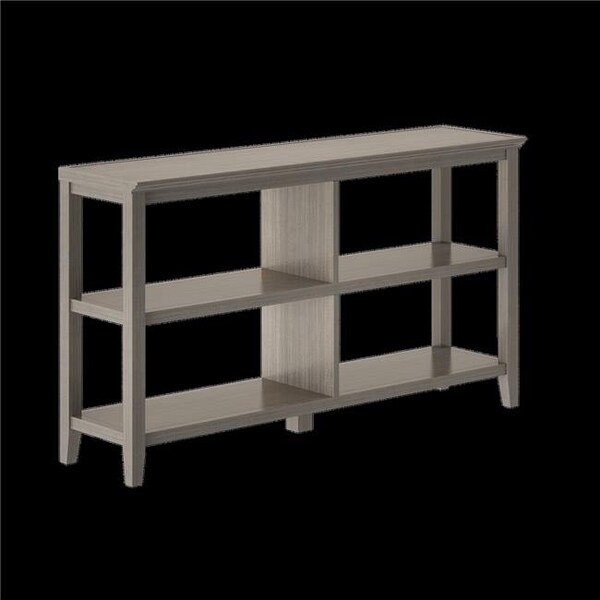 Newridge Home Goods NewRidge Home Goods 5000-166 2-Tier Low Wooden Bookcase; Washed Grey - 5000-166