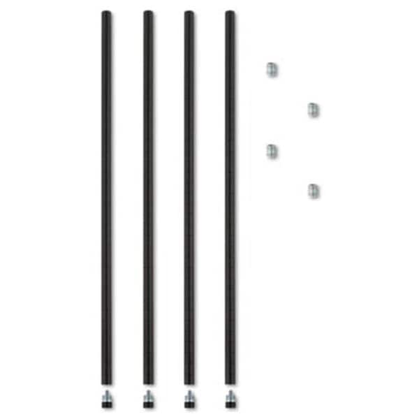 Fine-Line Stackable Posts For Wire Shelving  36  h  Black  4 Pack - FI40442