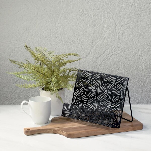 Tripar International Metal Wave Cookbook Stand, Dark Grey - 20595