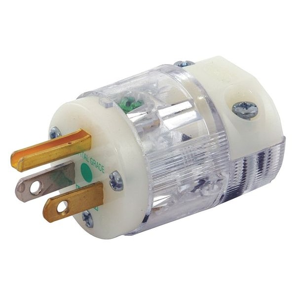 Hubbell 3 Wire Straight Blade Plug Hospital Grade 125VAC 15A - HBL8215CT