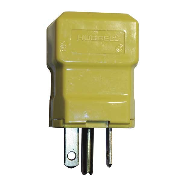 Hubbell 3 Wire Industrial Straight Blade Plug 250VAC 20A - HBL5464VY