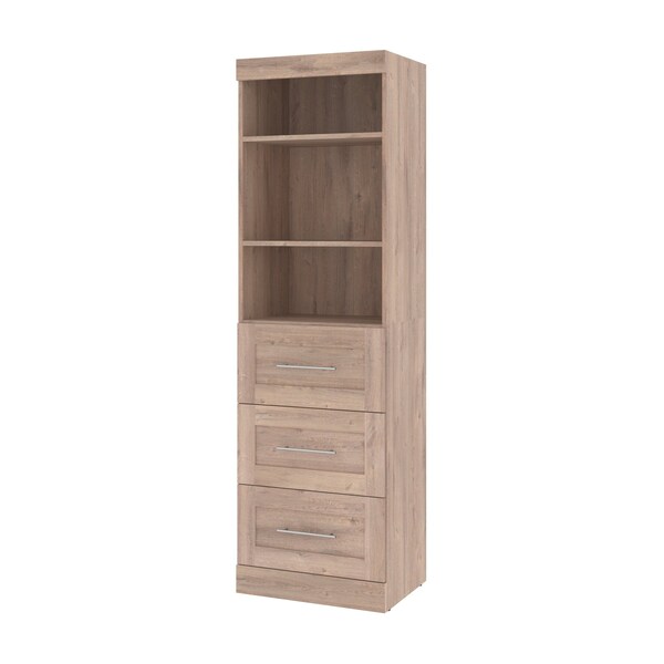 Bestar Pur 25W Storage Unit with 3 Drawers in rustic brown - 26871-000009