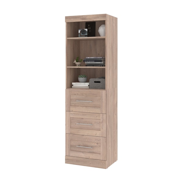 Bestar Pur 25W Storage Unit with 3 Drawers in rustic brown - 26871-000009