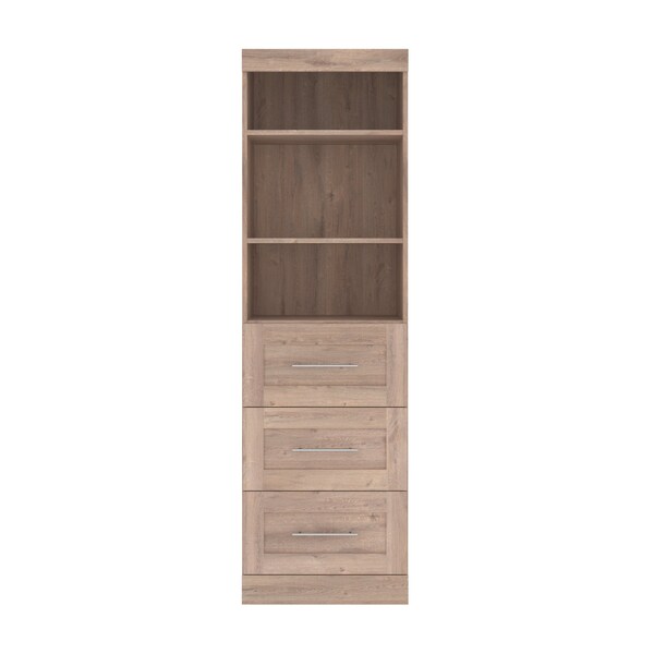 Bestar Pur 25W Storage Unit with 3 Drawers in rustic brown - 26871-000009