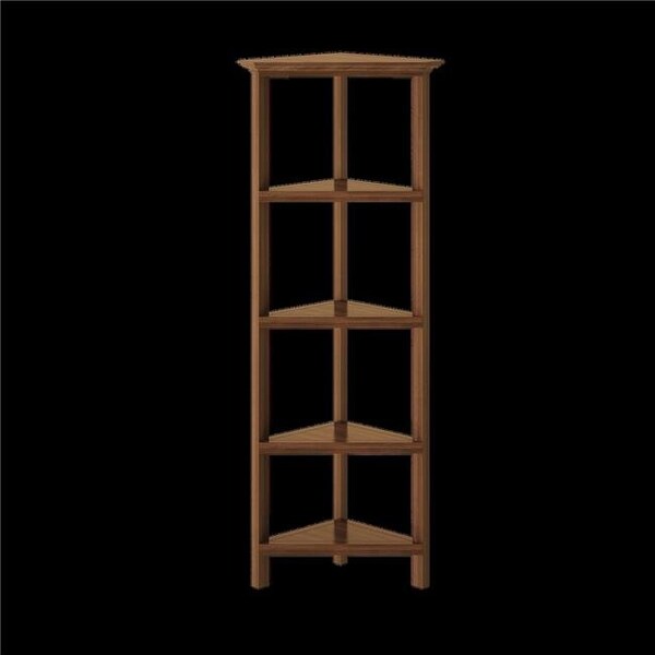 Newridge Home Goods NewRidge Home Goods 5020-163 4-Tier Corner Wooden Bookcase; Walnut - 5020-163