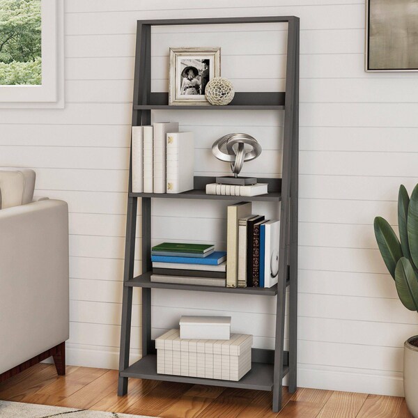 Hastings Home Freestanding Ladder Bookcase, Gray - 187644OIH