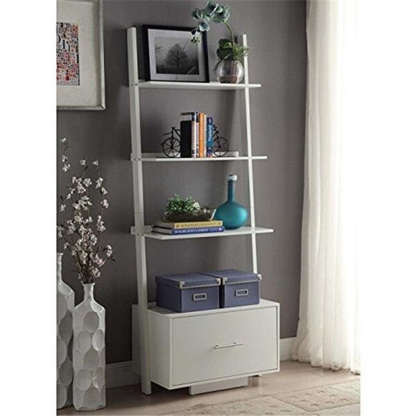 Highboy American Heritage Ladder Bookcase with File Drawer - - HI21749