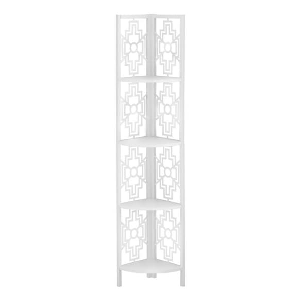 Gfancy Fixtures 15.5 x 11 x 61.5 in. White Metal Corner Etagere Bookcase - GF3094507