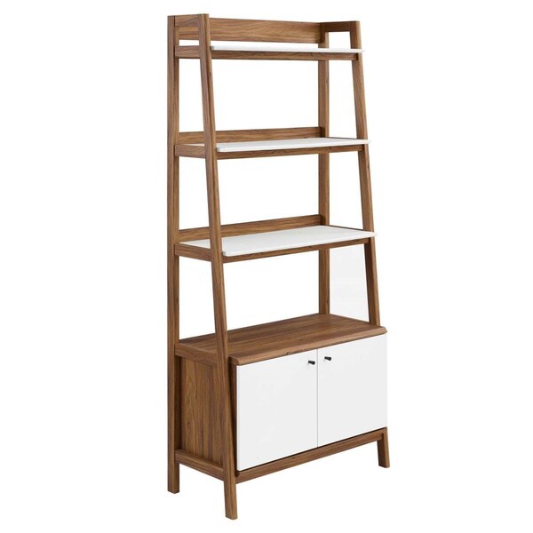 Modway Furniture 33 in. Bixby Bookshelf, Walnut White - EEI-4656-WAL-WHI