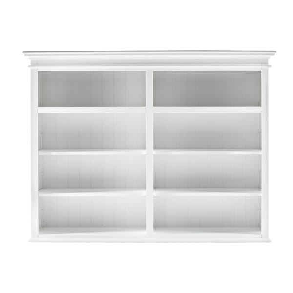 Homeroots 86.61 x 70.87 x 19.69 in. Classic White Hutch Bookcase with 5 Doors & 3 Drawers - 397120
