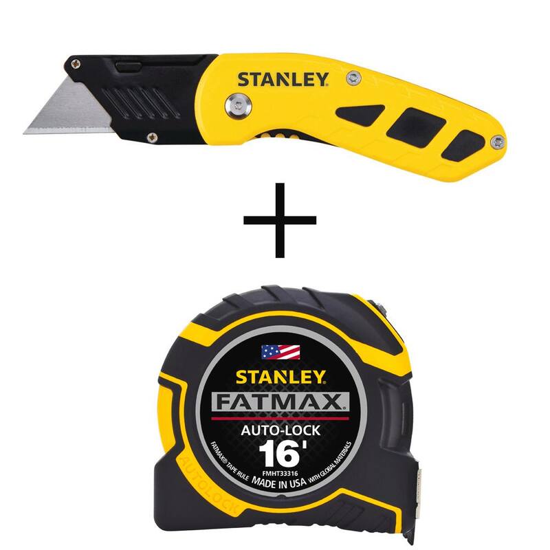 Stanley Compact Fixed Blade Folding Utility Knife and FATMAX 16 ft. Autolock Tape Measure - STHT10424W3316S