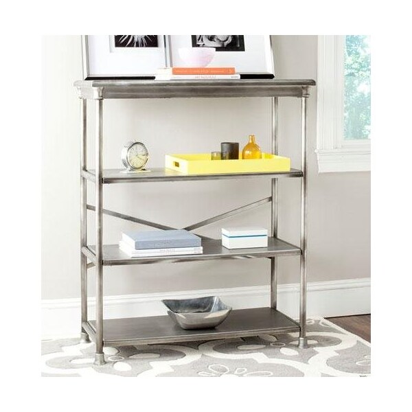 Safavieh Jacinda Large Bookcase Shelves- Dark Silver - 38.25 x 46 x 17 in. - AMH1536A