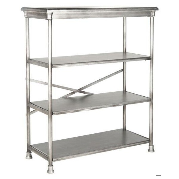 Safavieh Jacinda Large Bookcase Shelves- Dark Silver - 38.25 x 46 x 17 in. - AMH1536A