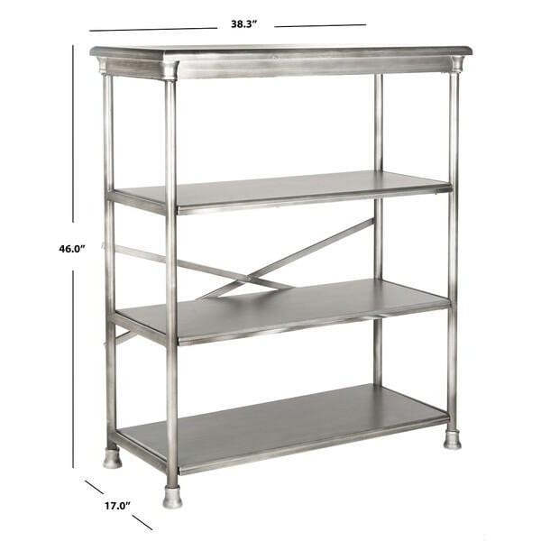 Safavieh Jacinda Large Bookcase Shelves- Dark Silver - 38.25 x 46 x 17 in. - AMH1536A
