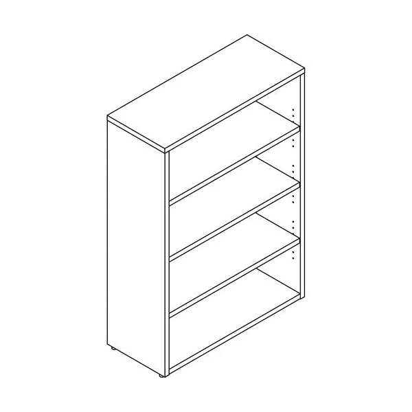 Lorell Bookcase, 4-Shelf, Prominence, 34inWx12inDx48inH, Gray Elm - LLRPBK3448GE