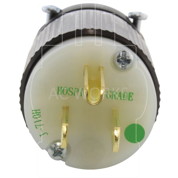 Ac Works NEMA 5-15P 15A 125V Medical/Hospital Grade Plug with UL, C-UL Approval - ASMD515P