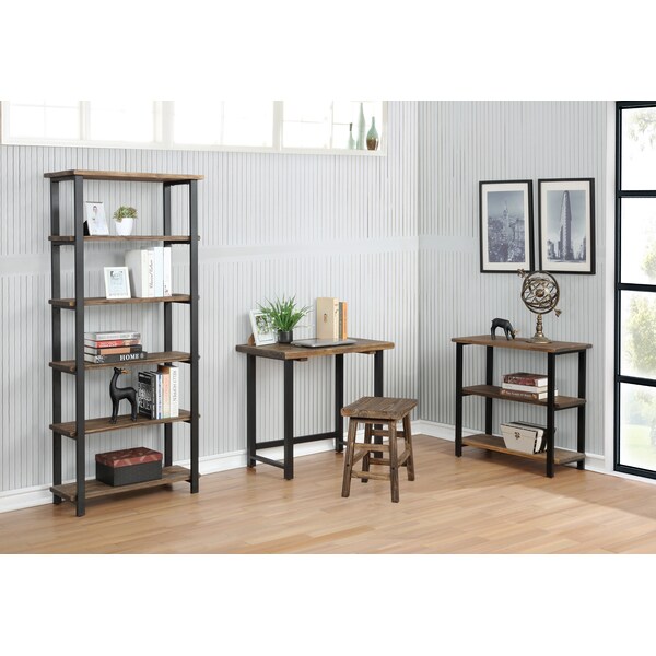 Alaterre Furniture 21" D X 30 H, 32 W X Solid Birch Wood and Metal, Rustic Natural/Black - AMBA0520