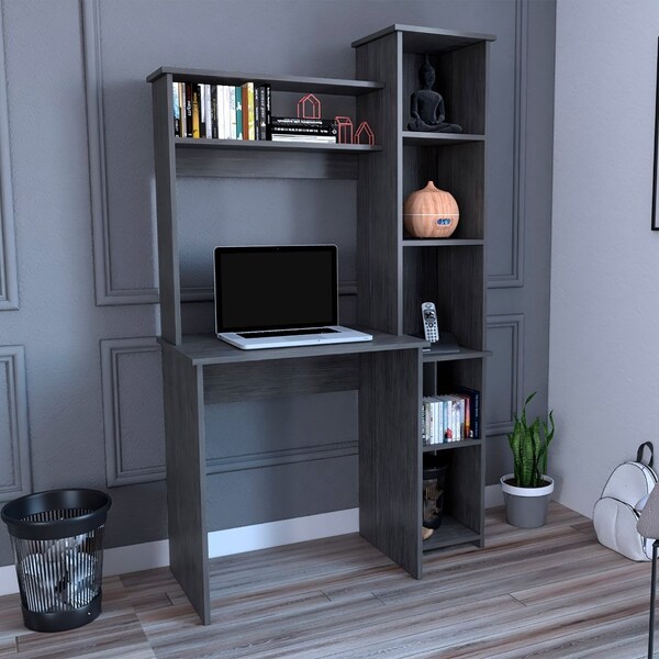 Tuhome 17.8 in. D X 63.9 in. H, 38.7 in. W X Laminate, Smokey Oak - ELV5202