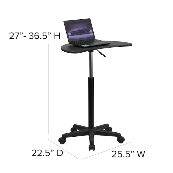 Flash Furniture Computer Desk Laptop Desk, Black, 13" D X 27-1/2" to 37-1/2" H, 25" W X Laminate, Black - NAN-JN-2792-GG