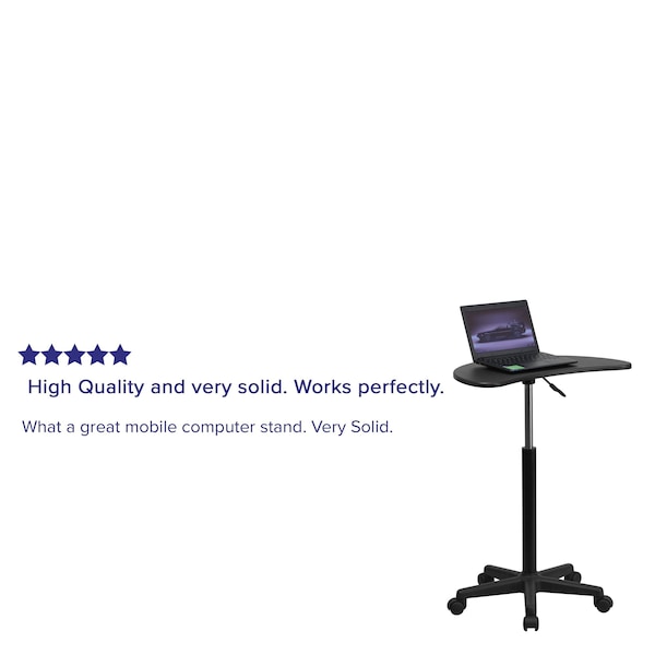 Flash Furniture Computer Desk Laptop Desk, Black, 13" D X 27-1/2" to 37-1/2" H, 25" W X Laminate, Black - NAN-JN-2792-GG