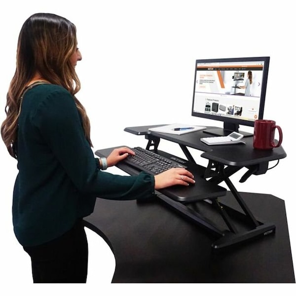 Victor Technology Standing Desk Converter, 28 in D X Yes H, 36 in W X Black - DCX650
