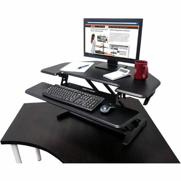 Victor Technology Standing Desk Converter, 28 in D X Yes H, 36 in W X Black - DCX650