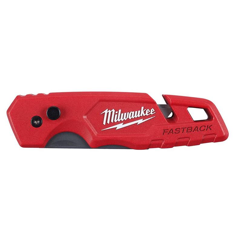 Milwaukee FASTBACK Folding Utility Knife with Blade Storage and 50-Pack General Purpose Utility Blade Set w/6-in-1 Wire Pliers - 48-22-1504-48-22-3079
