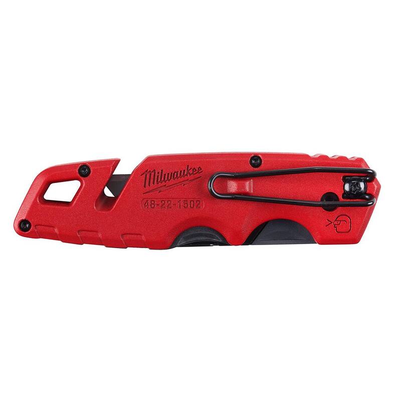 Milwaukee FASTBACK Folding Utility Knife with Blade Storage and 50-Pack General Purpose Utility Blade Set w/6-in-1 Wire Pliers - 48-22-1504-48-22-3079