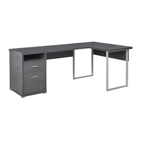 Monarch Specialties Computer Desk, Home Office, Corner, Storage Drawers, 80"L, L Shape, Work, Laptop, Metal, Grey - I 7257