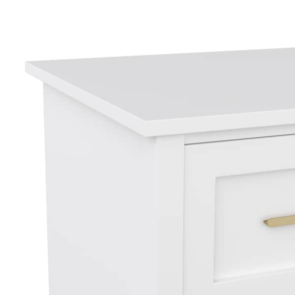 Martha Stewart 22.75 in. D X 54 in. W X Engineered Wood, Steel, White Frame/Polished Brass Hardware - ZG-ZP-09-WH-GLD-MS