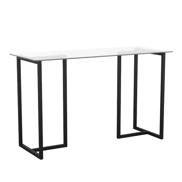 Martha Stewart 23.5 in. D X 47.25 in. W X Glass, Steel, Clear Top/Oil Rubbed Bronze Frame - XU-DK-1-BK-MS