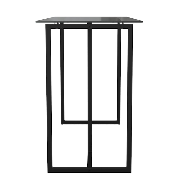 Martha Stewart 23.5 in. D X 47.25 in. W X Glass, Steel, Clear Top/Oil Rubbed Bronze Frame - XU-DK-1-BK-MS