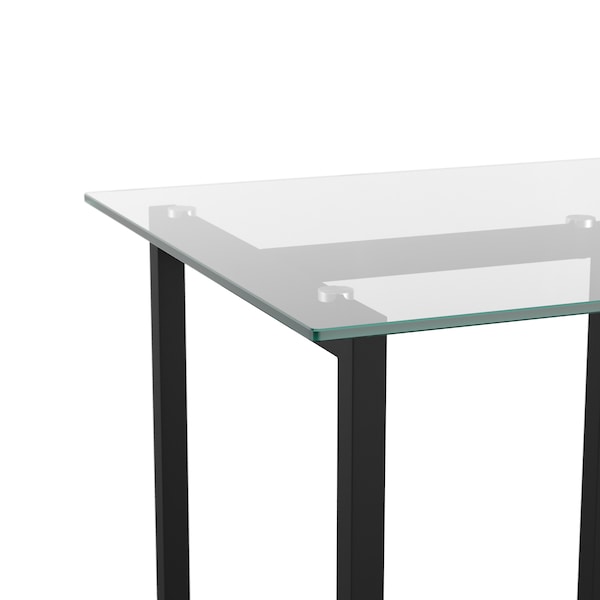 Martha Stewart 23.5 in. D X 47.25 in. W X Glass, Steel, Clear Top/Oil Rubbed Bronze Frame - XU-DK-1-BK-MS