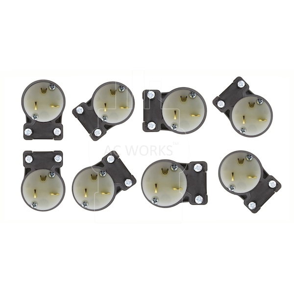 Ac Works NEMA 6-20 20A 250V All Angles Plug with UL, C-UL Approval - ASE620P