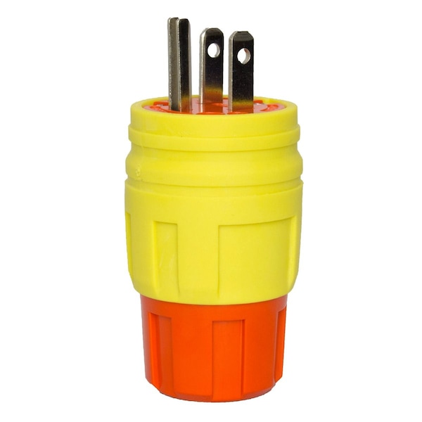 Ericson 3 Wire Industrial Straight Blade Plug 125VAC 15A - 1510-PW6P-AM