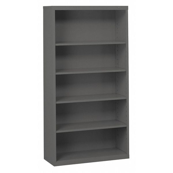 Tennsco Bookcase, Gray, Welded, 34-1/2"x13"x66" - B-66-MGY