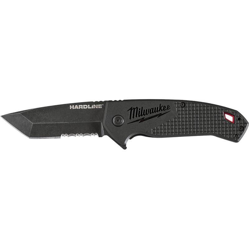 Milwaukee 3 in. Hardline D2 Steel Serrated Blade Pocket Folding Knife& FASTBACK Camo Stainless Steel Spring Assisted Folding Knife - 48-22-1998-48-22-1535