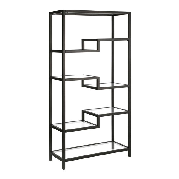 Hudson & Canal Henn &amp; Hart Johann Blackened Bronze Bookcase - 68 x 34 x 14 in. - BK0451