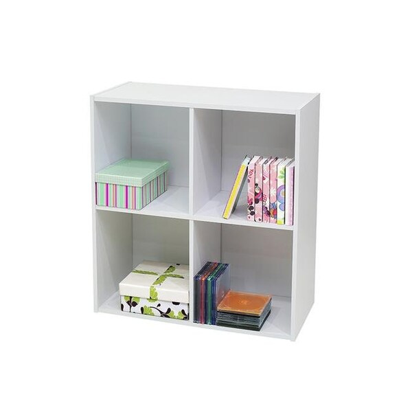 Kb KB BK1561 24 x 24 x 11 in. Wood 4 Cube Bookcase - White - BK1561