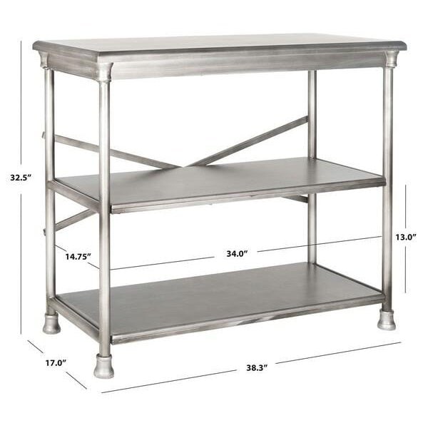 Safavieh Jacinda Medium Bookcase Shelves- Dark Silver - 38.25 x 32.5 x 17 in. - AMH1535A