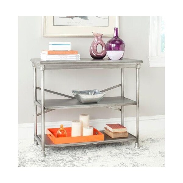 Safavieh Jacinda Medium Bookcase Shelves- Dark Silver - 38.25 x 32.5 x 17 in. - AMH1535A