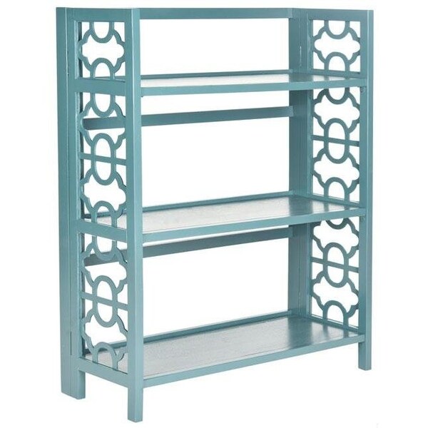Safavieh Natalie Low Bookcase Shelves, Slate Steel - 42.5 x 13.4 x 33.5 in. - AMH6565D