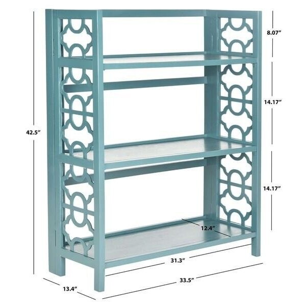 Safavieh Natalie Low Bookcase Shelves, Slate Steel - 42.5 x 13.4 x 33.5 in. - AMH6565D