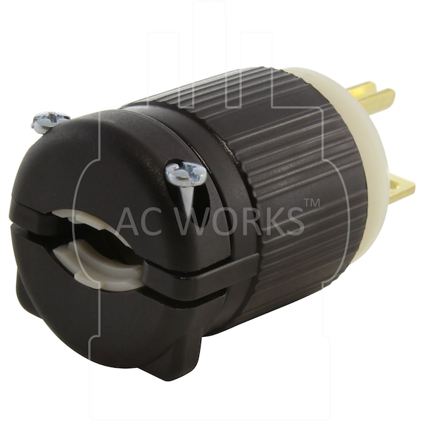 Ac Works NEMA 6-15P 15A 250V Straight-blade Plug with UL, C-UL Approval - AS615P