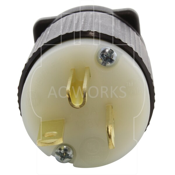 Ac Works NEMA 5-20P 20A 125V Straight-blade Plug with UL, C-UL Approval - AS520P