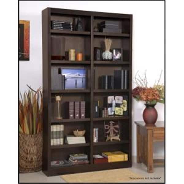 Concepts In Wood Double Wide Bookcase- Espresso Finish 12 Shelves - MI4884-E