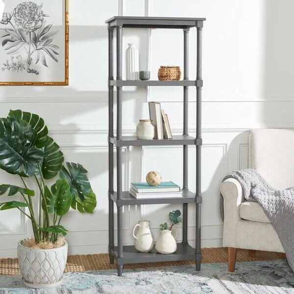 Safavieh Odessa Bookcase Shelves- Grey - 66.75 x 15.75 x 23.5 in. - AMH5721A