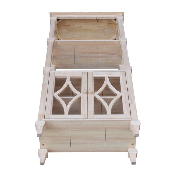 International Concepts Josephine Solid Wood Bookcase with 2 Doors  - Unfinished - SH-19