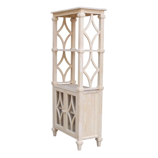 International Concepts Josephine Solid Wood Bookcase with 2 Doors  - Unfinished - SH-19