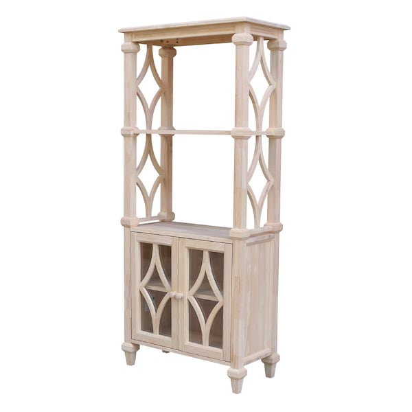 International Concepts Josephine Solid Wood Bookcase with 2 Doors  - Unfinished - SH-19